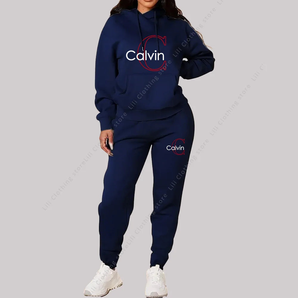 Tuta donna 2025 Completo 2 pezzi con felpa e pantaloni sportivi stile Aesthetic