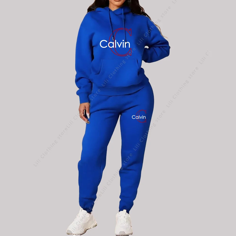 Tuta donna 2025 Completo 2 pezzi con felpa e pantaloni sportivi stile Aesthetic