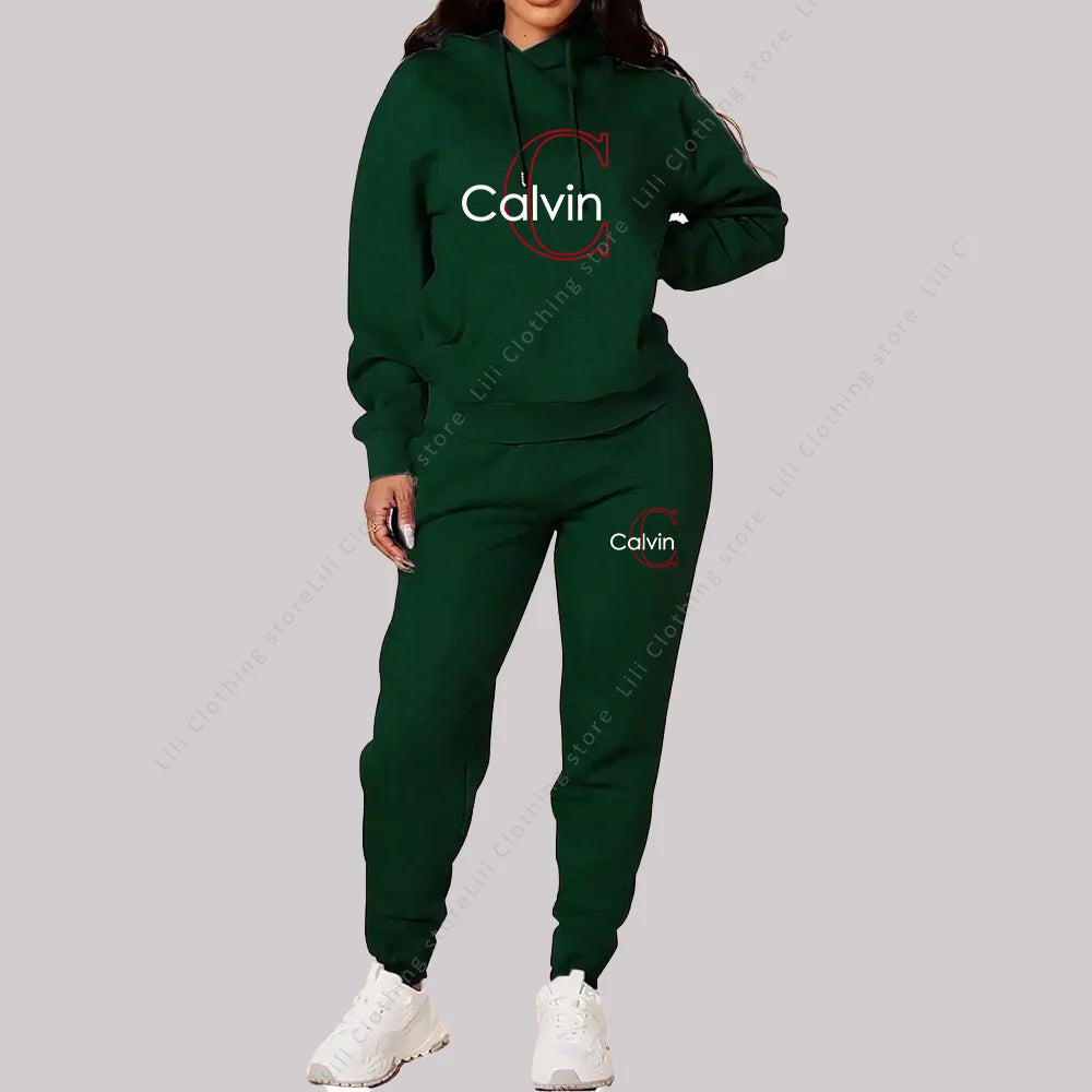 Tuta donna 2025 Completo 2 pezzi con felpa e pantaloni sportivi stile Aesthetic