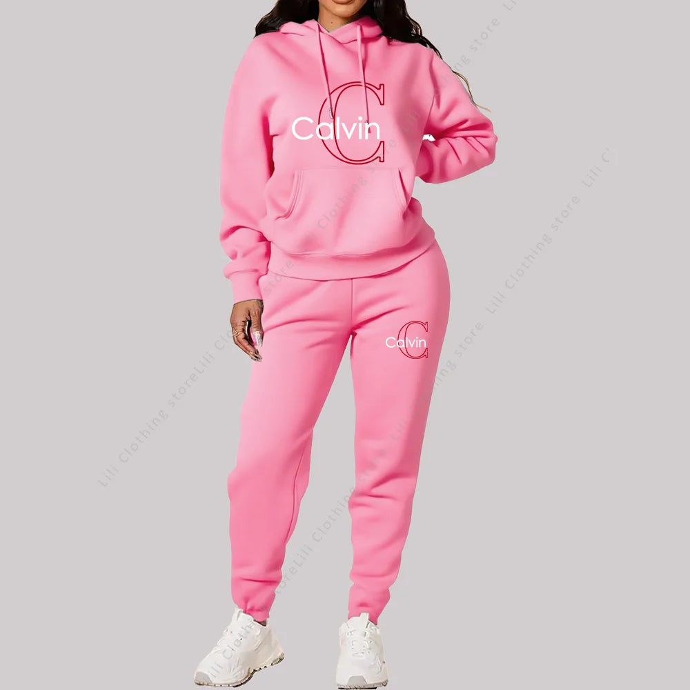 Tuta donna 2025 Completo 2 pezzi con felpa e pantaloni sportivi stile Aesthetic