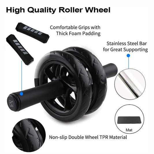 Ab Roller- ruota per addominali con impugnatura antiscivolo.