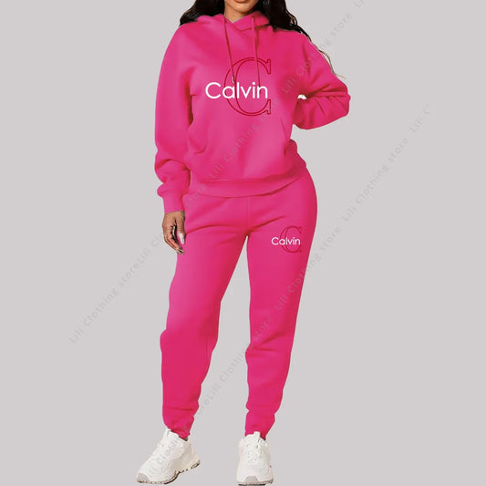Tuta donna 2025 Completo 2 pezzi con felpa e pantaloni sportivi stile Aesthetic