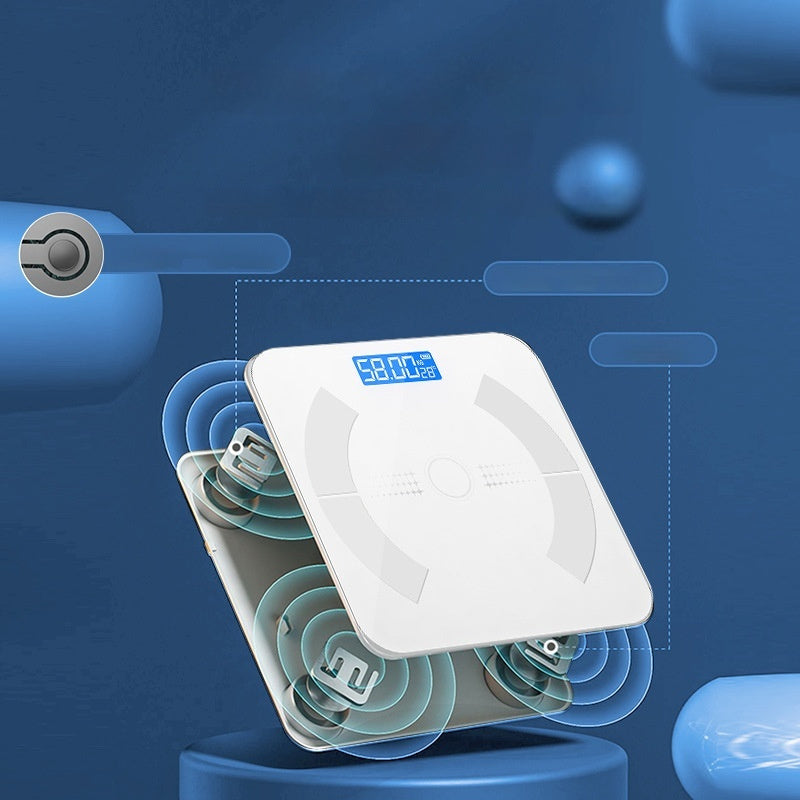 Bilancia smart bluetooth con app-monitoraggio peso e salute.