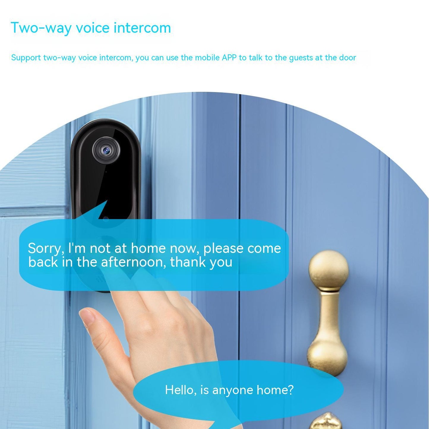 Campanello WI-FI inteligente Senza fili per la casa con video HD e notifiche in TEMPO REALE.